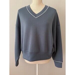 Abercrombie & Fitch YPB neoKNIT Blue V-Neck Pullover‎ Sweatshirt Women's S